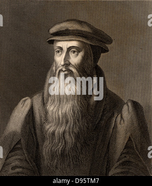 Schottische protestantische (calvinistische) Reformator John Knox (1505-1572). C1880-Gravur. Stockfoto