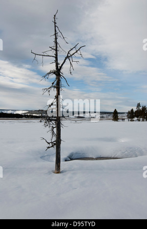 Paint Pots Springbrunnen, Winter, Yellowstone NP, WY Stockfoto