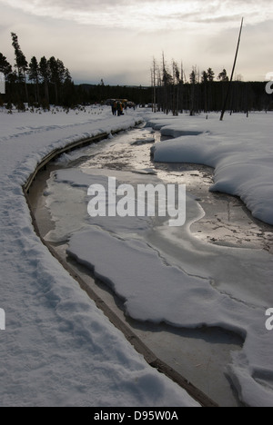 Paint Pots Springbrunnen, Winter, Yellowstone NP, WY Stockfoto