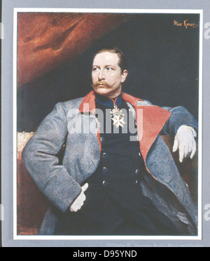 Wilhelm II. (1859-1941), Kaiser von Deutschland 1888-1918. Drei viertel