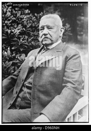 Paul Von Hindenburg Bundespräsident der Bundesrepublik Deutschland 1925-1934 (1847-1934) deutscher Feldmarschall und Staatsmann. Stockfoto