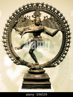 Hindu-Gott Shiva (Shiva). 16. Jahrhundert Chloa bronze Darstellung Shivas im Tanz der Schöpfung. Indian. Stockfoto