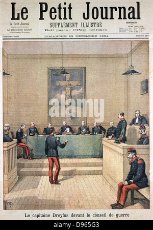 Alfred Dreyfus (c 1859-1935) französischer Offizier jüdischer Abstammung, zu Unrecht beschuldigt, Geheimnisse zu Deutschland. Dreyfus vor dem Krieg. Von "Le Petit Journal" (Paris, Dezember 1894). Stockfoto