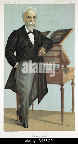 Gerechtigkeit zu Dreyfus'. Emile Zola (1840-1902) französischer Schriftsteller. Karikatur von Jean Baptiste Guth (fl 1883-1921) von 'Vanity Fair' (London, Oktober 1898), während er in England Zuflucht nehmen, nachdem er zu einem Jahr Gefängnis verurteilt, während seiner Kampagne Gerechtigkeit zu bekommen für Alfred Dreyfus (c) 1859-1935. Chromolithograph. Stockfoto