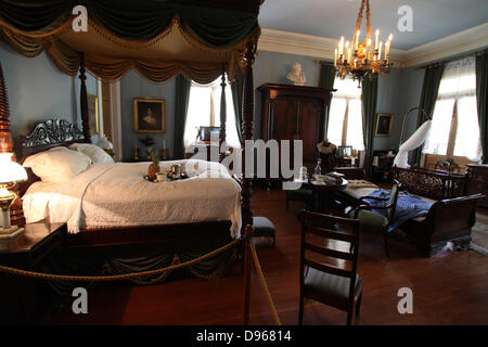 Bett-Zimmer in Oak Alley Plantation-Haus der Zuckerrohr-Plantage Besitzer Jacques Telesphore Roman.  Foto: Klaus Nowottnick Datum: 22. April 2013 Stockfoto