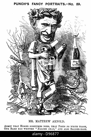 Matthew Arnold (1822-1888), britischer Dichter, Kritiker und Pädagoge. Ältester Sohn von Thomas Arnold, Schulleiter der Rugby School. Cartoon von Edward Linley Sambourne in der phantastischen Porträts aus der Serie 'Lochen' London 1881. Holzstich Stockfoto