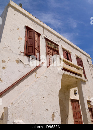 Altbau in Chora der Rechtstadt von der schönen Insel Mykonos in Griechenland Stockfoto