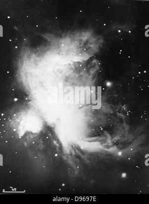 Großes Nebel in Orion (NGC 1976 - M42) fotografiert am Lick-Observatorium 16. November 1898 Stockfoto