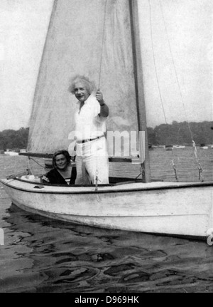Albert Einstein (1879-1955) deutsch-schweizerischer Mathematiker. Einstein Segeln. Stockfoto
