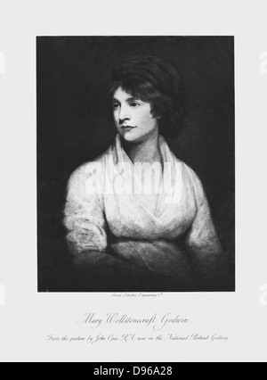 Mary Wollstonecraft (1759-1797), anglo-irischen Schriftstellerin und Feministin. Frau von William Godwin. Mutter von Mary Shelley. Lithografie nach Portrait von John Opie. Stockfoto