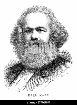 Karl Marx (1818-1883). Vater des modernen Kommunismus. Deutsche politische, soziale und ökonomische Theoretiker. Gravur Stockfoto