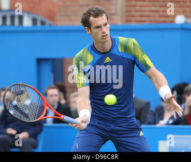 London, UK. 12. Juni 2013. Andy Murray (GBR) V Nicolas Mahut (FRA) während der Aegon Championships von The Queen Stockfoto