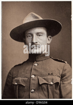 Robert Stephenson Smyth Baden-Powell (1857-1941) Britischer Soldat; gegründet Pfadfinder (1910). Im Zweiten Burenkrieg gewonnen Ruhm als Verteidiger von Mafeking (1899-1900). Stockfoto