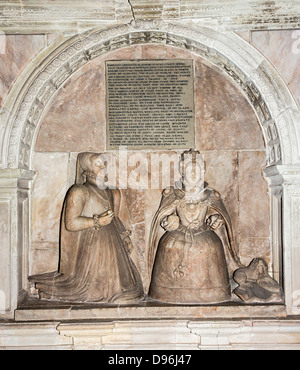 Blanche Parry Denkmal mit Queen Elizabeth i., St. Faith's Kirche, Bacton, Herefordshire, England, UK Stockfoto