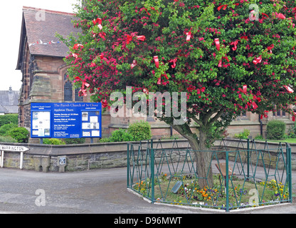 Die berühmten Dornenbaum Appleton Thorn Village, gekleidet in Warrington, England für die jährliche Juni "Bawming der Dorn" Stockfoto