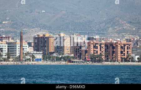 Waterside Gebäude in Malaga, Andalusien Spanien Stockfoto