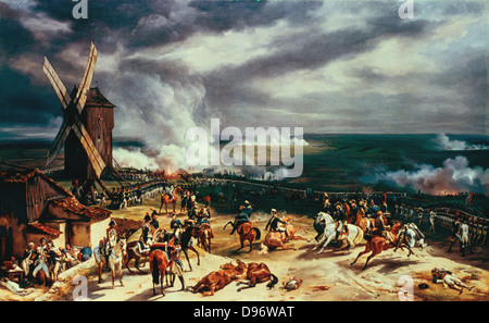 Die Schlacht von Valmy, 20. September 1792. Französische stoppte den Vormarsch der preußischen Armee auf Paris. Horace Vernet (1789-1863), französischer Maler. Öl auf Leinwand. Stockfoto