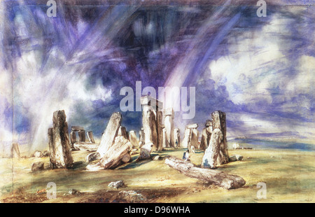 Stonehenge "c1835: englischen Landschaftsmaler John Constable (1776-1837). Aquarell. Stockfoto