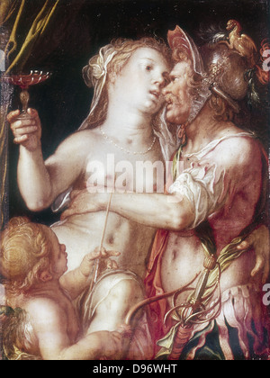 "Mars und Venus. Römischer Gott und Göttin des Krieges und der Liebe. Joachim Anthonsiz Wittewael (1566-1638), niederländischer Maler und Zeichner. Stockfoto