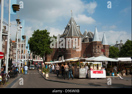 Die Waag, Nieuwmarkt, Amsterdam, Niederlande, Europa, wiegen Haus, Nieuwmarkt Platz, De Waag, Nieuwmarkt, Amsterdam, Niederlan Stockfoto