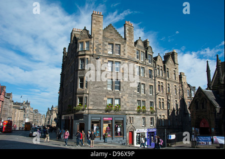 Royal Mile, Lawnmarket, oberen Bogen, Edinburgh, Lothian, Schottland, Großbritannien, Europa, Royal Mile, Lawnmarket, obere Ecke Bogen, Stockfoto