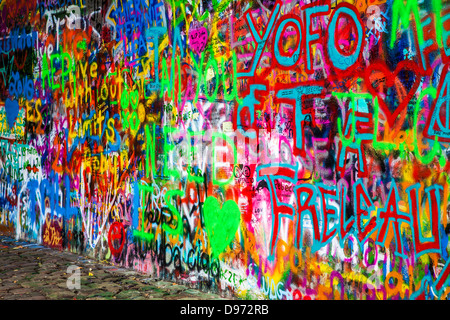 Die John-Lennon-Mauer in Prag, Praha, Tschechische Republik, Česká Republika, Europa Stockfoto