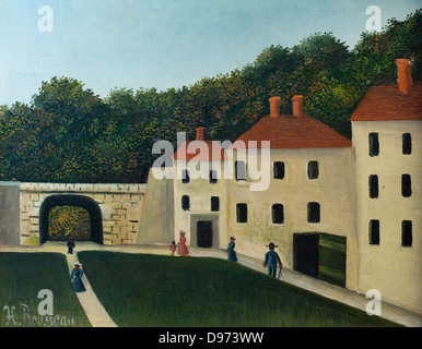 Henri Julien Félix Rousseau aka "Le Douanier" Promeneurs Dans un Parc - Passanten in einem Park 1900-10 XX th Jahrhundert Paris Ora Stockfoto