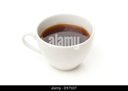 Black Coffee mit Kaffeebohnen auf einem Hintergrund Stockfoto