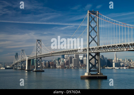 San Francisco Bay Bridge am Morgen Stockfoto