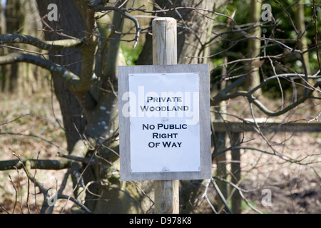 Melden Sie für privaten Wald mit keine öffentlichen Weg, Sutton, Suffolk, England Stockfoto