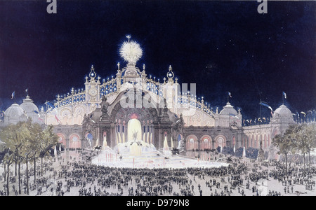 Théodore Hoffbauer Palast der Elektrizität und der Wasserturm, Paris Weltausstellung 1900 Carnavalet-Museum - Paris Stockfoto
