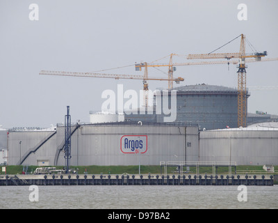 Argos Öl Firma Lagerhalle im Hafen von Rotterdam Niederlande Stockfoto