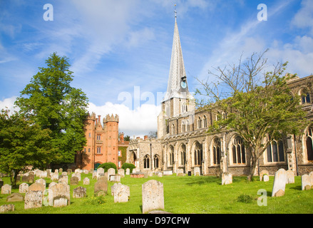 Historische St. Marien Kirche und Dekanat Turm, Hadleigh, Suffolk, England Stockfoto