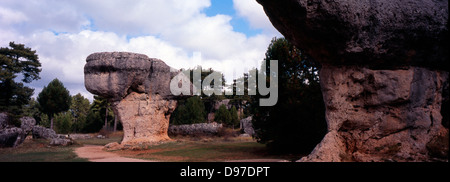 Felsformationen, verursacht durch Erosion in die "Verzauberte Stadt". Stockfoto