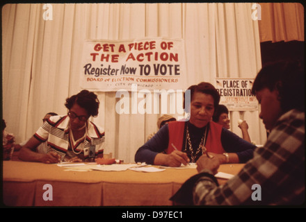 Abstimmung-Registrierung-Laufwerk war ein Aspekt der schwarzen Expo, 10/1973 Stockfoto