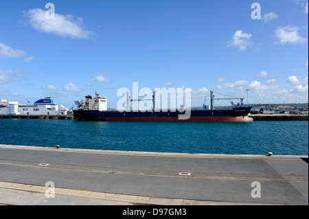 Eidgenössischen Miramichi Ladung im Hafen von Cherbourg, Manche, Region Basse-Normandie, Cotentin, Frankreich Stockfoto