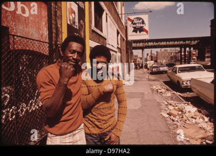 Chicago-Ghetto auf der Südseite. Obwohl der Anteil der Chicago machen $7.000 oder mehr sprang von 26 bis 58 % zwischen schwarzen Stockfoto