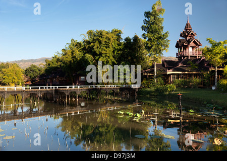 Der Lake Inle Resort bei Sonnenuntergang, Myanmar 3 Stockfoto