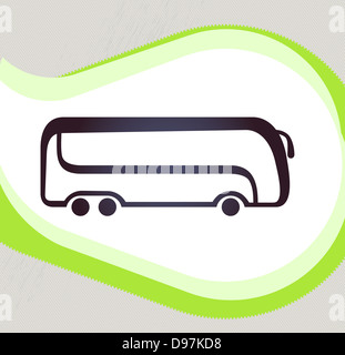 Bus. Retro-Stil-Emblem, Symbol, Piktogramm. Stockfoto