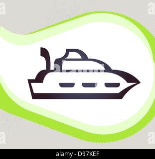 Schiff. Retro-Stil-Emblem, Symbol, Piktogramm. Stockfoto