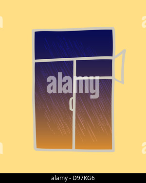 Fenster. Einfache, minimalistische Darstellung Stockfoto