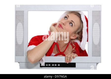 blonde Mutter Weihnachten Stockfoto