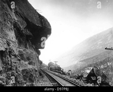 White Pass and Yukon Railroad Tracks, Clifton, Alaska Stockfoto