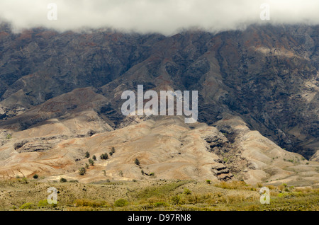 Haleakala-Seite mit alten Lavastrom auf Maui Stockfoto