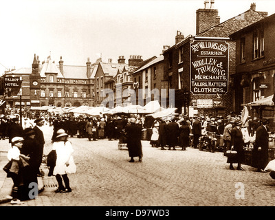 Ormskirk Markttag frühen 1900er Jahren Stockfoto