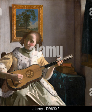 Johannes Vermeer, der Gitarrist 1670-1672 Öl auf Leinwand. Kenwood Haus, English Heritage. Stockfoto