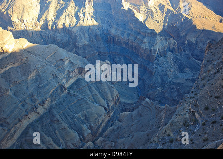 Landschaft-Bildung in der Jebel Shams, Oman Stockfoto