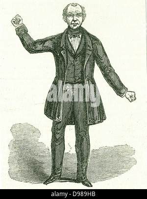 Feargus O'Connor (1795-1855) Irische Chartistischen Führer und Verfechter der irischen Rechte. Die charttechnische treffen auf Kennington Common, London, 1848. Kupferstich, London, 1844. Stockfoto