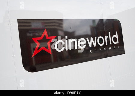 Das Zeichen des UK Kinokette Cineworld Stockfoto