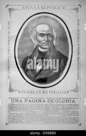 Miguel Hidalgo y Costilla (1753-1811), römisch-katholischer Pfarrer und der Führer der Mexikanischen Unabhängigkeitskrieg (aus Spanien) 1810-1820. Nach der Niederlage der royalistischen Truppen Hidalgo gefangen genommen und hingerichtet. Stockfoto